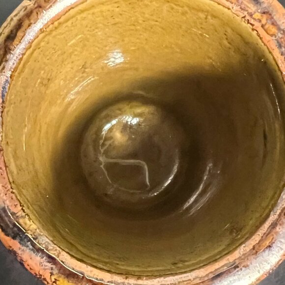 Vtg Otagiri Mercantile Company OMC Japan Handcrafted Incised Glazed Pottery Vase - Picture 13 of 15